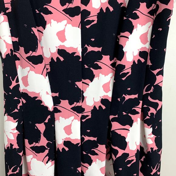 Ann Taylor Black Pink Floral Box Pleat Dress Sleeveless 4 S Small - Picture 4 of 9